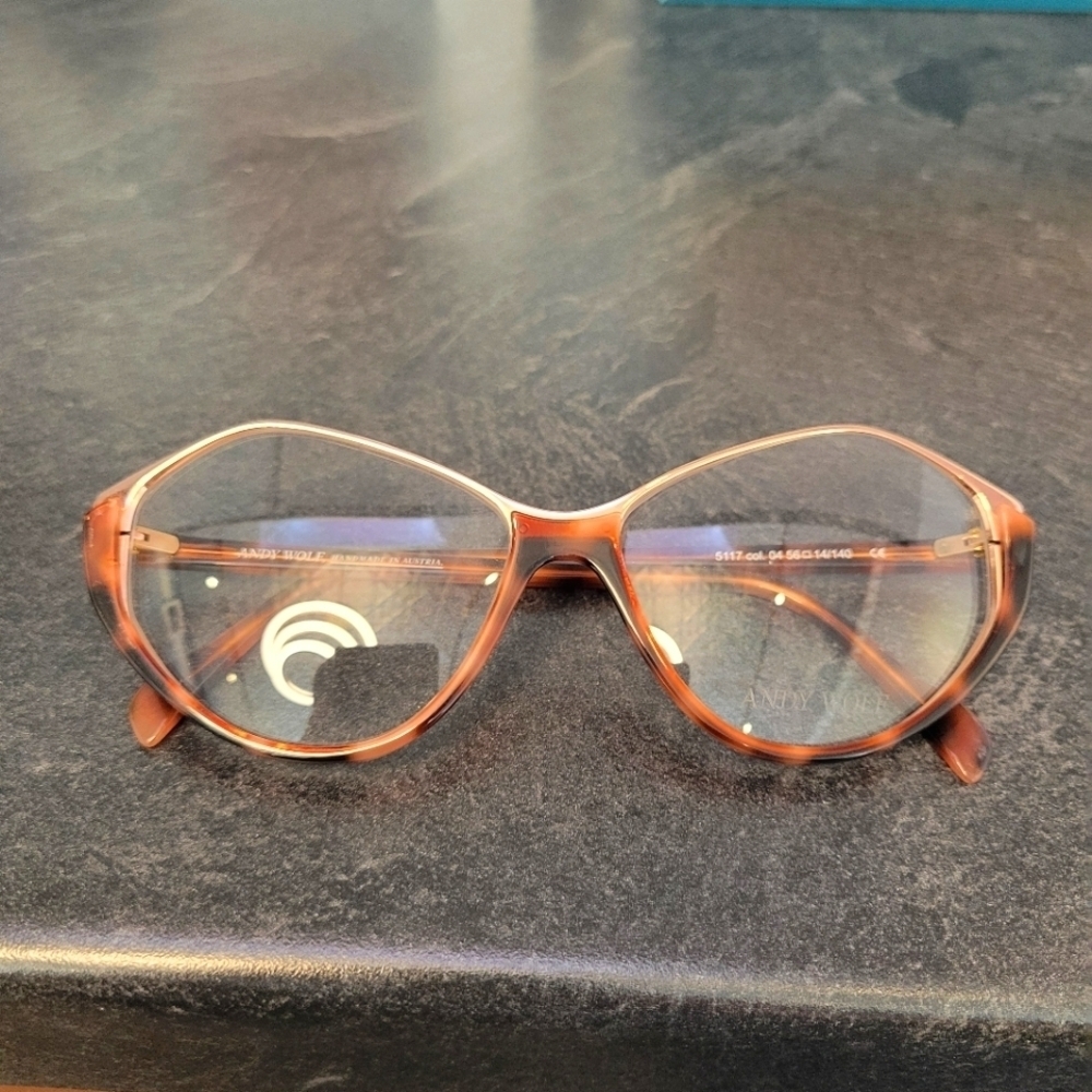 Andy Wolf Brown Tortoise & Rose Gold #5117 Eyeglass Frame New with case. - Picture 3 of 10